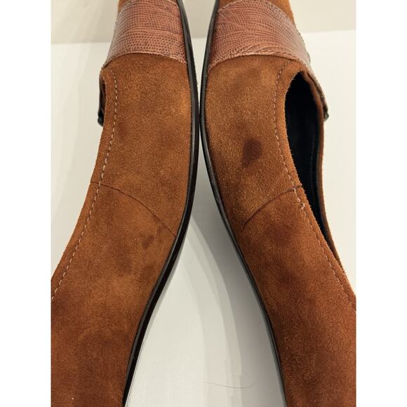 Kenneth Cole Brown Suede Leather Kitten Heels Women's 8.5 "Work It Out" Vintage - Picture 8 of 12